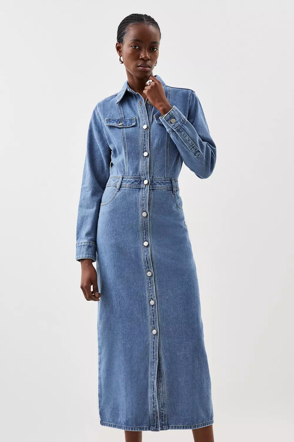 Blue jean shirt dress online